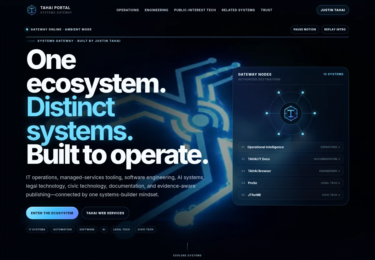 TAHAI Portal website build preview